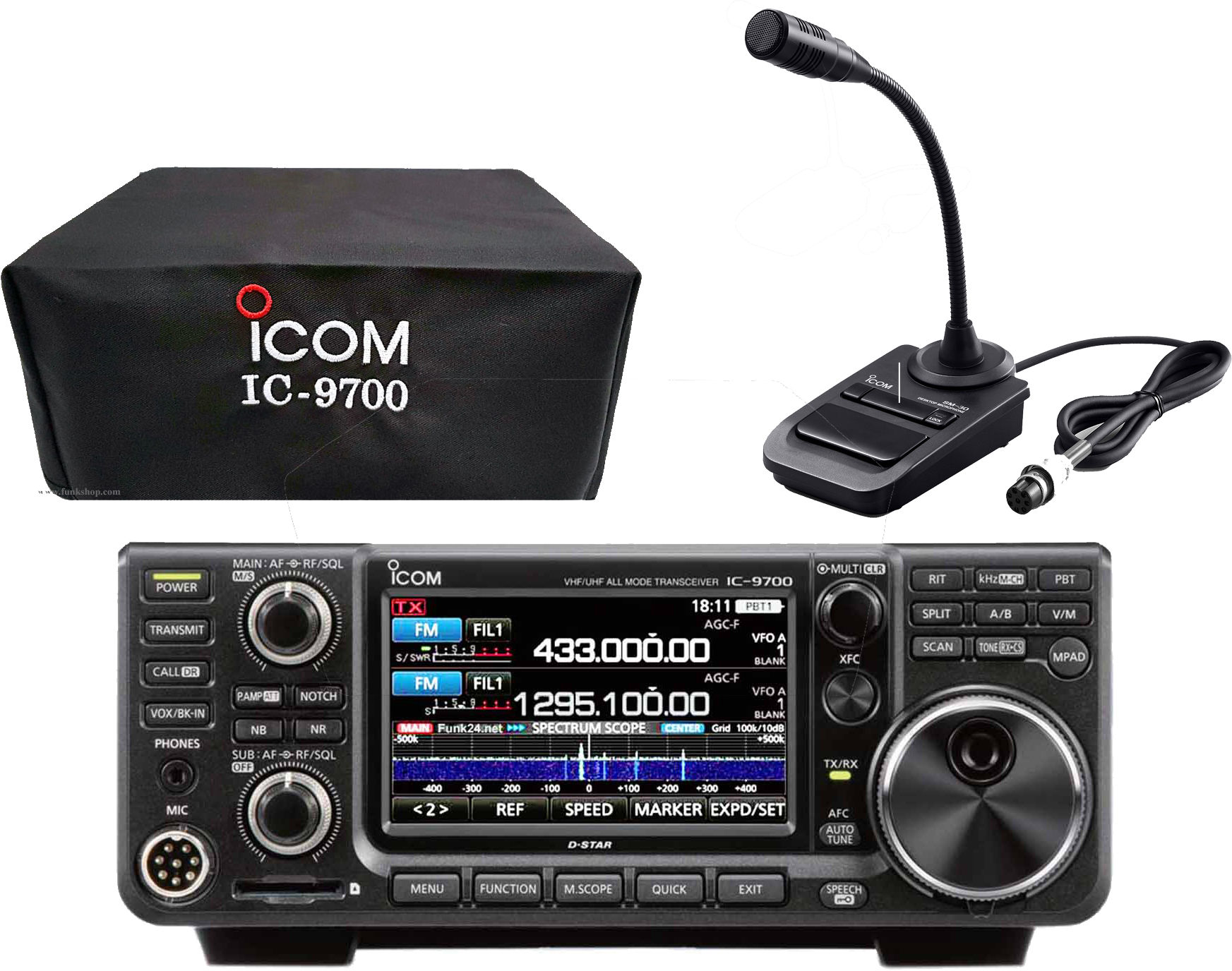Icom IC-9700 Bundle mit SM-30 und Staubschutzkappe LC-9700