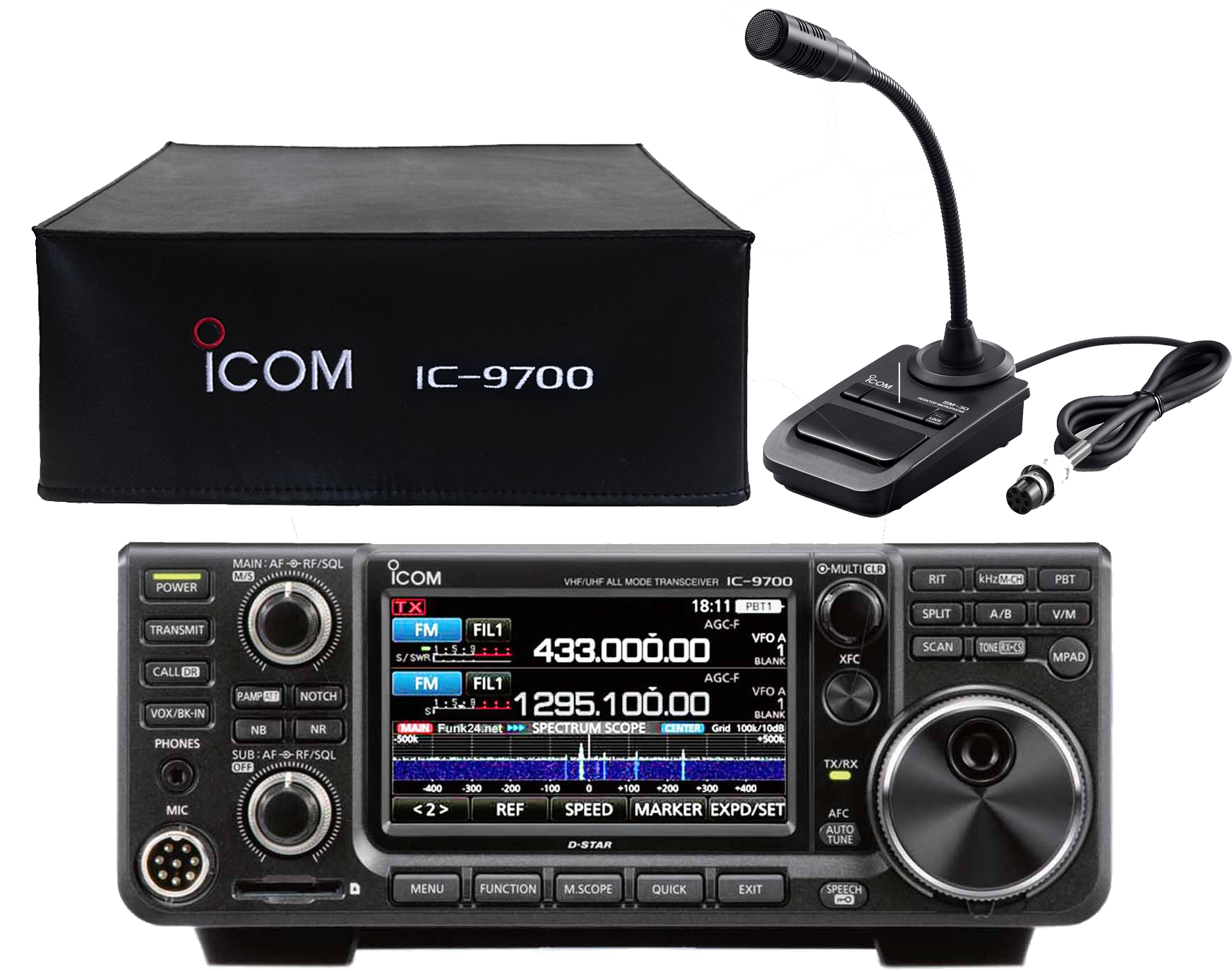 Icom IC-9700 Bundle mit SM-30 und Staubschutzkappe LC-9700