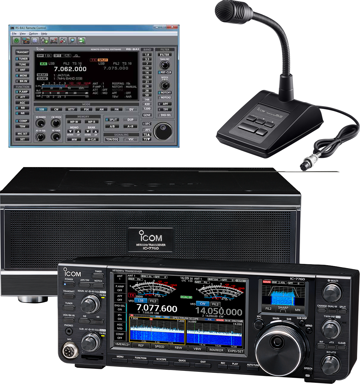 Icom IC-7760 Bundle mit SM-50 Mikrofon & RS-BA1 V2 Software
