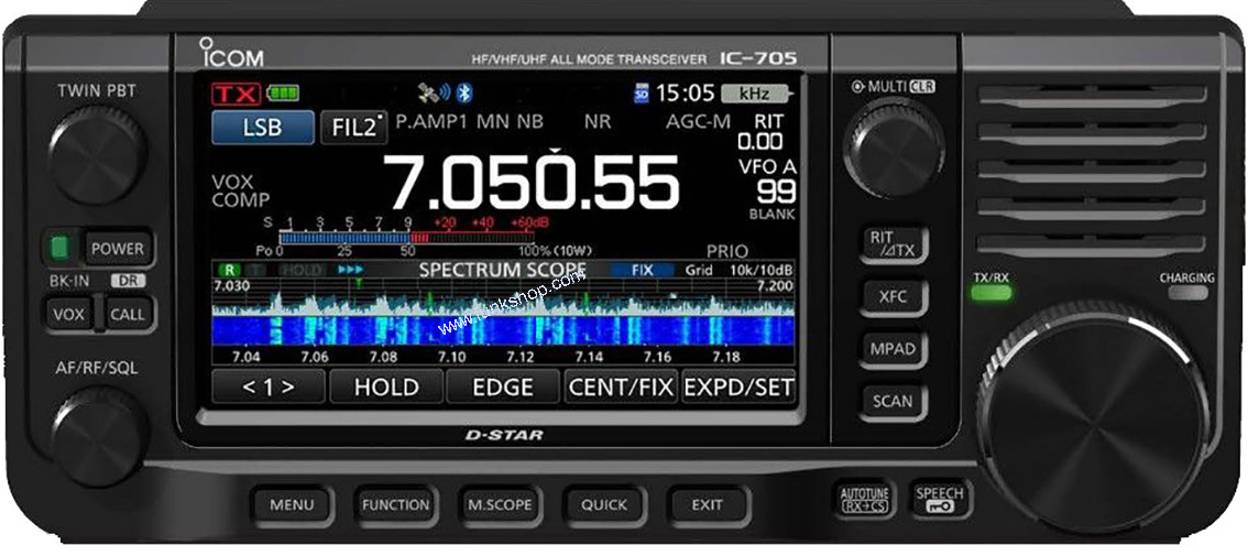 icom-ic7057mN8i88BBVW3D Icom IC-705 Bundle mit LC-192