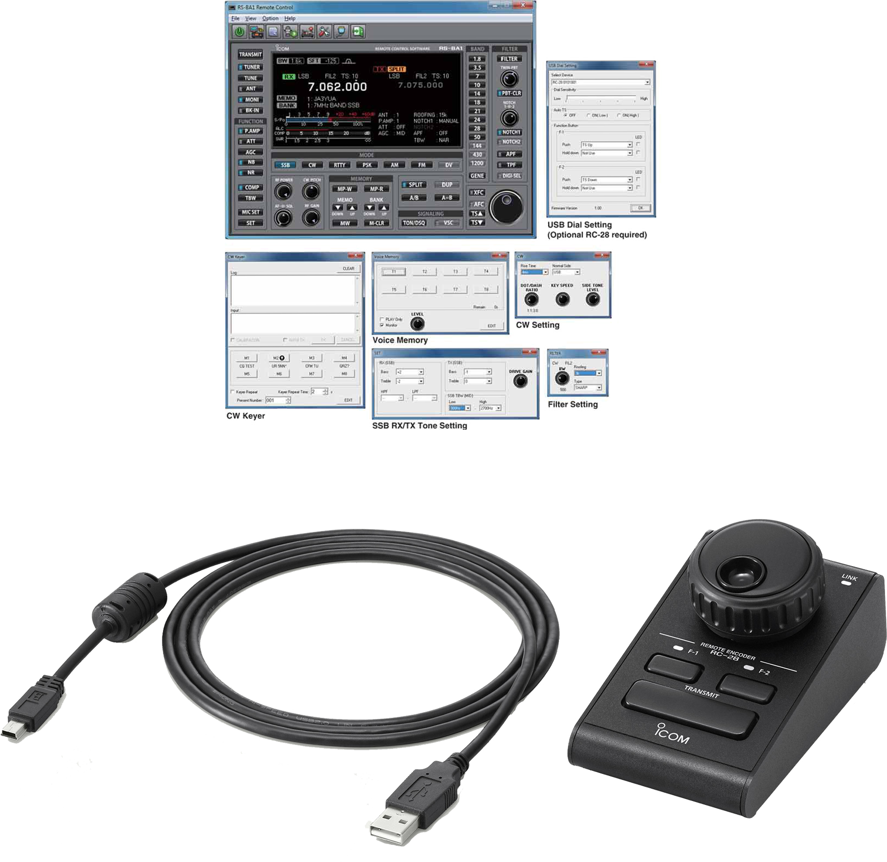 Icom RC-28 inkl. RS-BA1 Version 2