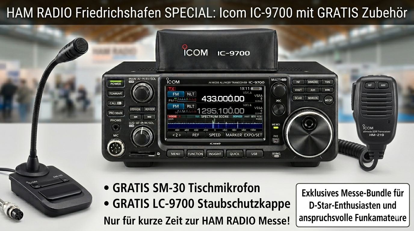 Icom IC-9700 Bundle mit SM-30 und Staubschutzkappe LC-9700
