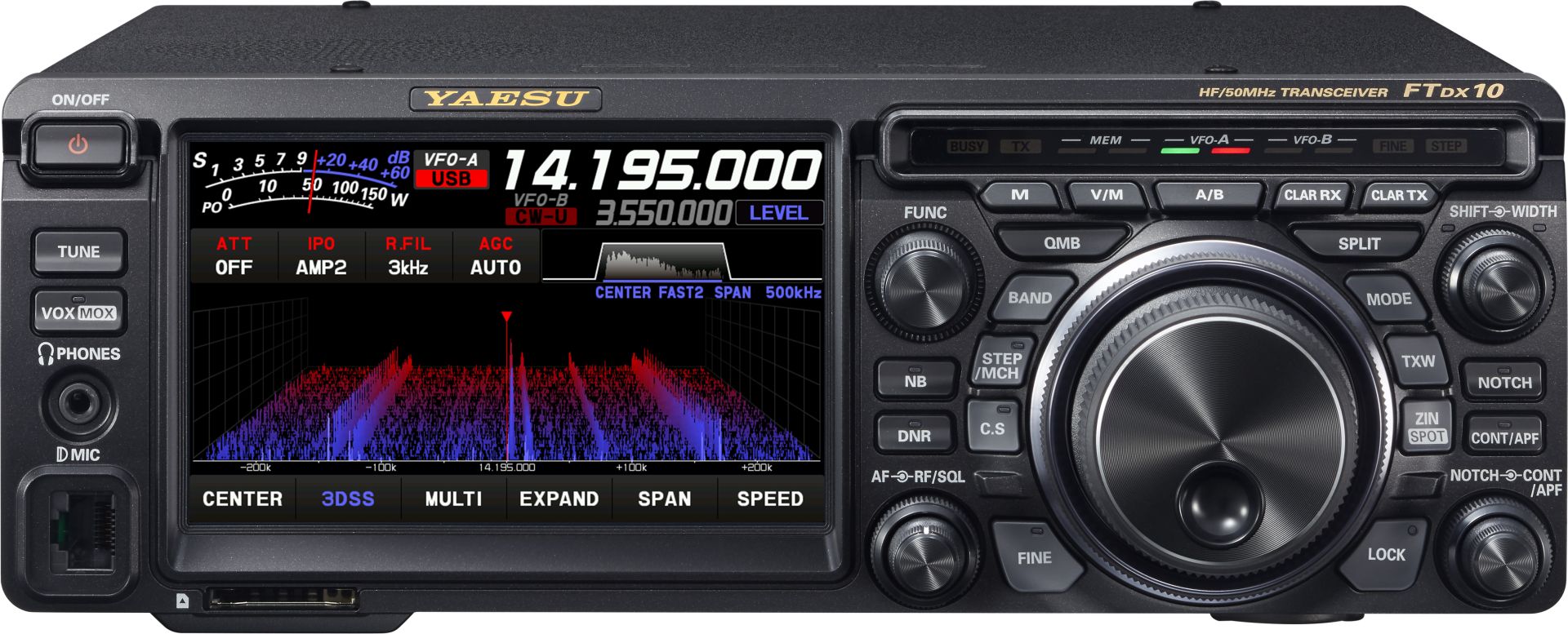YAESU FT-DX10 SDR Transceiver | 100W HF/6m | Touch-Display | 3 kHz Filter